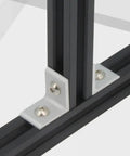 Inside Corner Bracket Gusset for 2020 Series Aluminum Extrusion with 2 Hole M5 Screws and T Nuts 25mm by 25mm fits 6mm slot silver