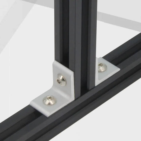 Inside Corner Bracket Gusset for 2020 Series Aluminum Extrusion with 2 Hole M5 Screws and T Nuts 25mm by 25mm fits 6mm slot silver