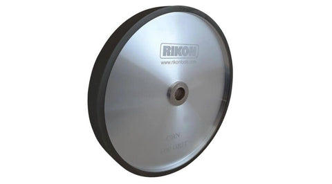 8 Inch By 1 Inch CBN Grinding Wheel 600 Grit With Five Eighths Inch Arbor For Ferrous Metals, side view showing smooth surface
