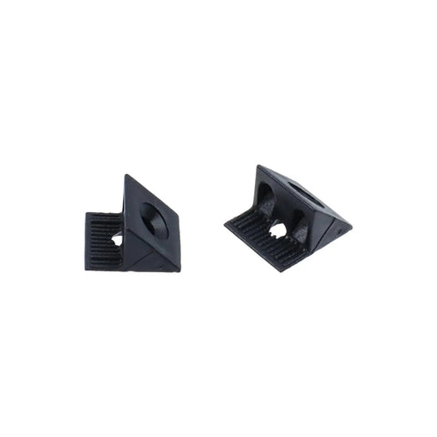 One Hundred Plastic Drawer Wedges With M4 Self Tapping Screws For No Sweat Furniture Repair And Tight Cabinet Slider Fixes Rock Solid Fixing Blocks, black plastic drawer supports side view.