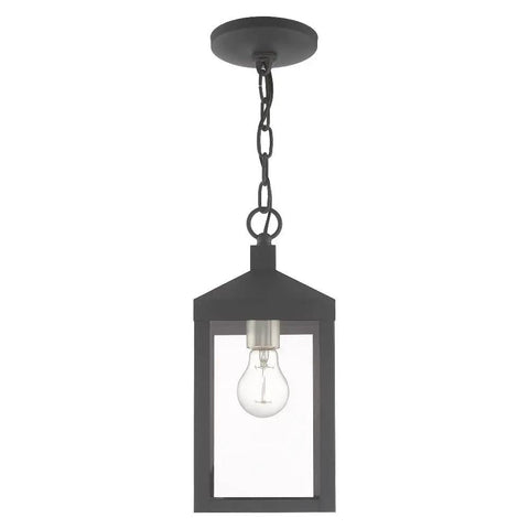 Nyack One Light Outdoor Hanging Lantern In Scandinavian Gray With Clear Glass Solid Brass Construction Weatherproof Outdoor