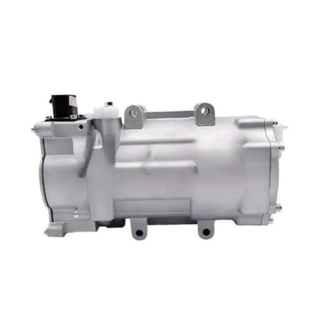 EV Air Conditioner Compressor And Cooling Pump For Baic EU5 EU260 EX360 EU400 showing side view with silver metallic finish.