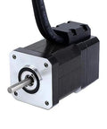 Stepper motor NEMA 17 closed-loop, front view with silver faceplate and black housing, cable attached