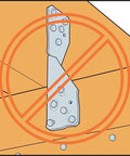 Incorrect installation of Hurricane Tie H2.5A 18 Gauge Galvanized Structural Tie with embossed bend lines shown in diagram