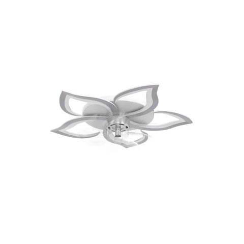 Low Profile Ceiling Fan With Lights, Modern Dimmable Flower Shape, 110V Smart Remote And App Control, ceiling lamp close-up view