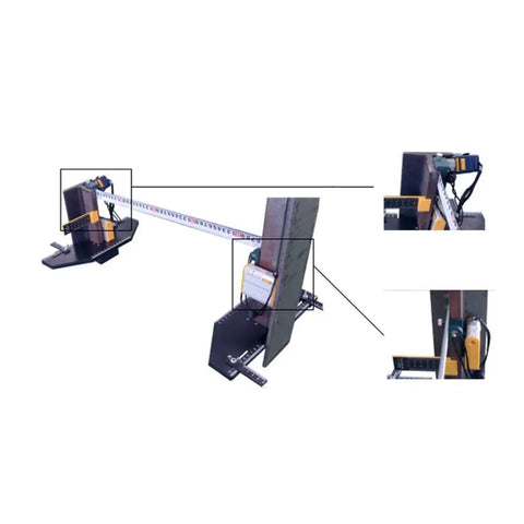 Pro Level Elevator Guide Rail Laser Alignment Instrument And Track Gauge Coplanarity Tester with measurement tool on guide rail.