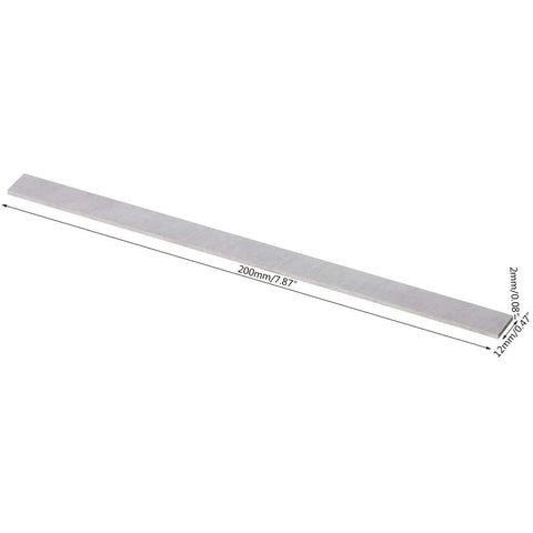 Lathe turning tool bar, rectangular boring bar, 200mm x 12mm x 2mm, silver metal, Amazon brand
