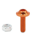 Orange Aluminum Alloy M6 Hex Socket Head Bolts And Nuts Set For Motorcycle, 20 Pieces, 6mm Thread, 20mm Length, shown close-up