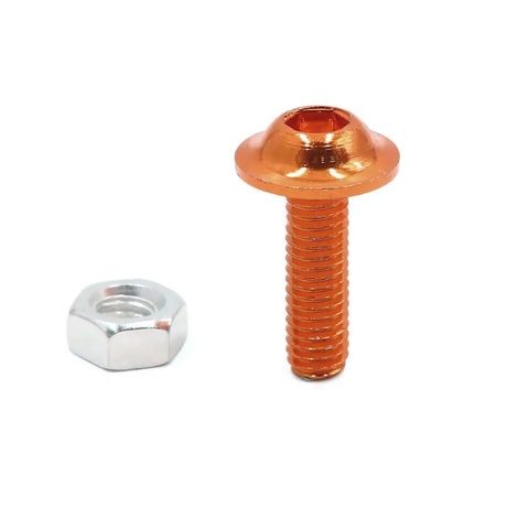 25Pcs M6 Orange Aluminum Alloy Hex Socket Head Motorcycle Bolts Screws Nuts Set for Cars Trucks and Bikes Ride Ready Heavy Duty