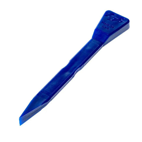 Blue plastic wedge from the Plastic Wedge And Puller Combo DIY Prying Tool Kit For Automotive And Home Use, medium duty tool shown.
