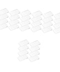 Clear Plastic Leveling Shims For Furniture Wobble Fix 32 Piece Wedge Set showing stacked transparent wedges for stabilizing furniture.