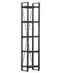 Dope 5 Tier Black Bookcase With Solid Mango Wood Shelves And Powder Coated Steel Frame Industrial Style Storage Rack For Books And Decor 15.7 By 11.8 By 70.9 Inches showcasing side view