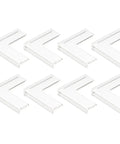Eight Pack Silicone Corner Protectors for Baby Proofing And Home Safety Edge Guards shown in transparent silicone