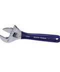 Slimmer Jaw Adjustable Wrench With Forged Construction And High Polish Chrome Finish 8 Inch with blue handle