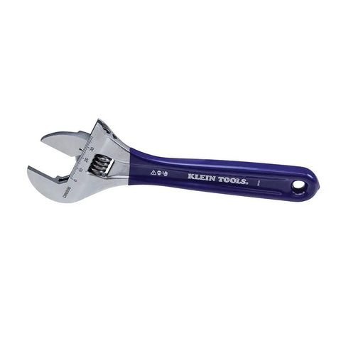 Slimmer Jaw Adjustable Wrench With Forged Construction And High Polish Chrome Finish 8 Inch with blue handle