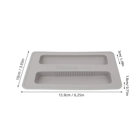 Grey Toaster Protector Cover for 2 Slice Toaster Upper Lid 6.25 by 3.93 by 0.70 Inches, showing size dimensions.