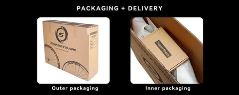 Outer and inner packaging for Carbon Disc Brake Road Bike Wheelset 28mm Tubeless Wheels With 50mm Rim Depth For Shimano 8-12 Speed.