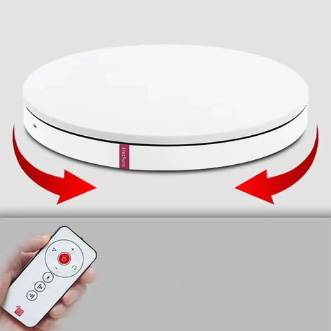 Premium Electric Rotating Turntable Display Stand Perfect For Photography And Product Showcase With Adjustable Speed Control and remote.