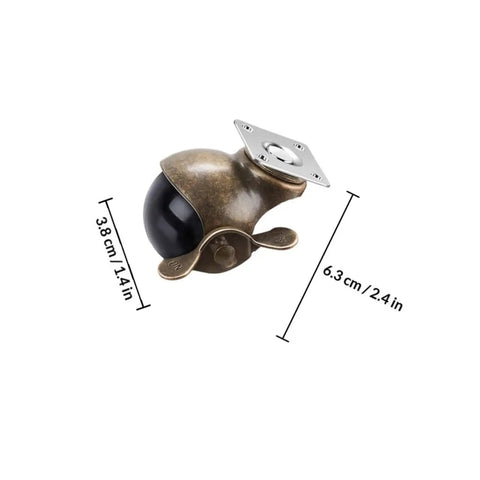 Vintage Brass Furniture Casters 2 Inch Heavy Duty Swivel Wheels With Rock Solid Brakes For Workbenches shown from the side with measurements.