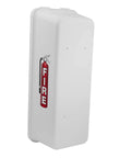 Three Pack White Surface Mount Fire Extinguisher Cabinet With Pull Panel fits five pound units, designed for outdoor use.