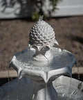 Top view of Tall White 44 Inch Fiberglass Resin Solar Water Fountain With Panel And Auto Shut Off Pump For Home Garden Yard Decor