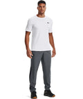 Man wearing Mens Woven Vital Workout Pants with Ripstop Fabric Regular Fit Joggers Windbreaker Style Lightweight Slim Leg Pitch Gray Black XX Large