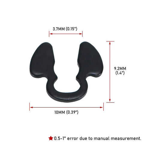 Dimensions of a metal clip from 10 Piece Shift Cable Clips Set For Chevy Silverado And GMC Sierra 4L80E 4L60E Transmission Gearbox