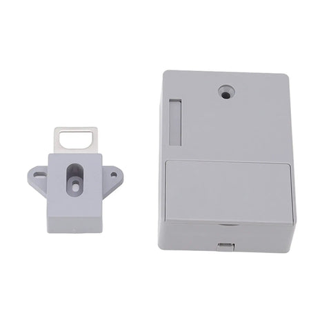 Kick Back And Relax Knowing This Heavy Duty Electronic Cabinet Lock Kit Keeps Your Drawers Locked Tight With Easy Peasy Keypad And Remote Access Plus Crisp Audio Chimes For Rock Solid Kid Safe Storage You Can Trust - gray electronic lock with mounting piece.