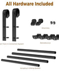 Heavy Duty Barn Door Hardware Kit With 200cm Rail System, Industrial Grade Steel Track And Quiet Nylon Rollers components