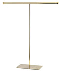 Claremont T Shape Towel Rack In Polished Brass With Solid Brass And Stainless Steel Build Freestanding Post