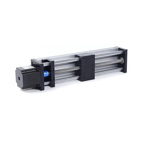 High Precision Ball Screw Linear Rail Slide Table With Nema23 Motor, 100Mm 200Mm Or 300Mm Travel, Smooth Low Friction Motion