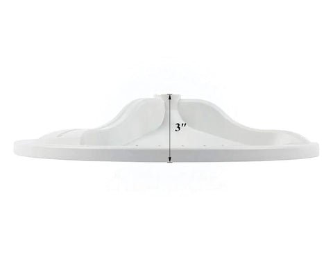 Side view of Upgraded Lifetime Wash Plate Compatible With Whirlpool Washer W10902814 W108396887, white, 3-inch height