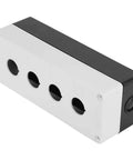 Heavy Duty Rugged Weatherproof Switch Box for 22 mm Push Buttons Industrial ABS Control Enclosure With Sealing Rubber Strip, white