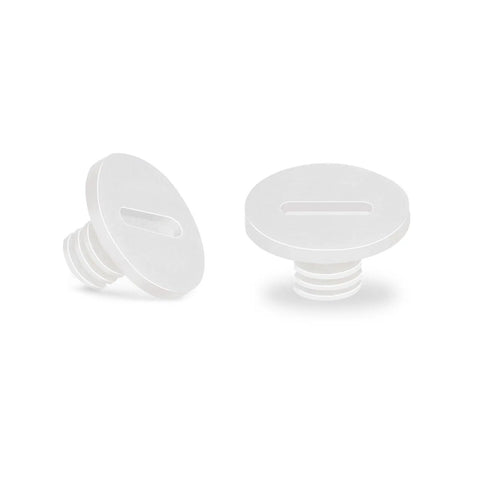 Badass Replacement Screws Built Tough As Nails For Samsung Freestyle 1 And 2 Projector Carbon Fiber Base Attachment Hardware White Two Pack close-up image of replacement screws