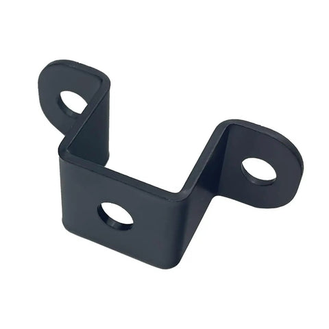 Six Pack 1x1 Inch Square Tube Strap Clamps Heavy Duty Steel U Bracket For Mounting Black 2mm Thick Design Prevents Pipes From Twisting Or Slipping Ideal For Indoor And Outdoor Use shown angled