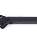 Pro Grade Diagonal Dual Wheel Linear Knurling Tool for Metal Lathe Turning, close-up of tool arm in black steel.