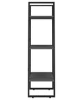 Front view of Three Tier Industrial Grey Storage Shelf Engineered Wood Freestanding Bookcase for Living Room and Basement