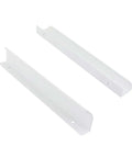 Set Of 10 White Aluminum Finger Pull Handles For Cabinets And Drawers, 9.84 Inch Length With 7.56 Inch Hole Centers, angled view