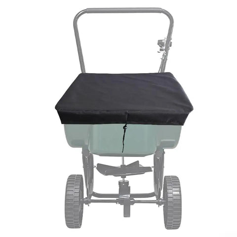 Waterproof Oxford Cloth Spreader Cover for Mini Broadcast Spreader 25.9 by 25.9 Inches with Elastic Hem Cord Black on Spreader
