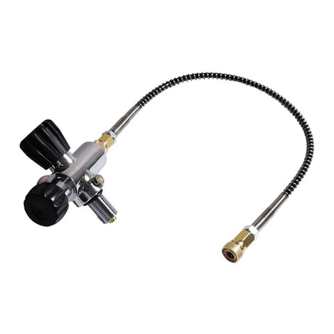 Regulator valve for Beefy 3L 4500Psi Carbon Fiber Air Tank For PCP Air Rifles And Scuba Gear with attached hose and M18 thread
