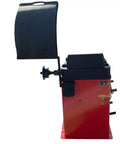 Heavy Duty Wheel Balancer Precise One Gram Accuracy Self Calibrating Garage Ready Tire Machine side view with digital controls
