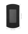 50 Pack Black Kraft Paper Pillow Gift Boxes With Window For Birthday Parties And Events, front view with dimensions