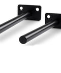 Two Pack Dope Heavy Duty Black Hidden Shelf Brackets For Wall Mounted Floating Shelves Made Of Stainless Steel, front view