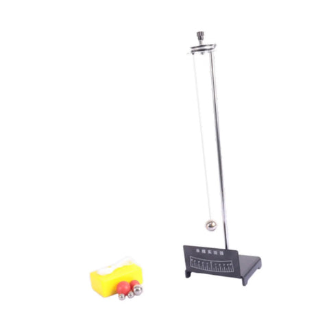 Pendulum Experiment Kit For Classroom Physics, Durable Iron Base With Ball, teaching tool featuring a freestanding pendulum and extra balls