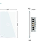 No Neutral Touch Light Switch With Tempered Glass Panel And Indicator Light For Modern Homes And Apartments 1 Gang 1 Way