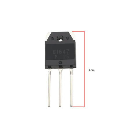 Two Pack 2SB1647 2SD2560 Transistors For Switching And Amplifier Projects, 150V High Voltage, 15A Current, TO3P Package, Great For DIY Electronics, Solar Chargers, Microwave Circuits, And Learning Experiments. 4cm TO-3P transistor with three leads