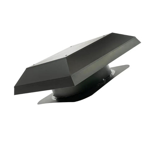 Top Tier Heavy Workhorse Roof Mount Whole House Fan For Flat Roofs With Zero Attic profile view of 24 inch damper grille
