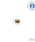 Half Inch Walnut Wood Flat Head Plugs For Furniture, Hidden Screw Hole Caps, smooth flush finish, single plug with dimensions