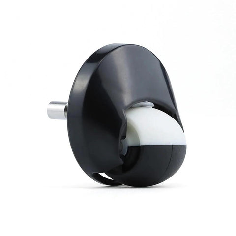 Front wheel caster assembly for robot vacuum, black plastic housing with metal axle