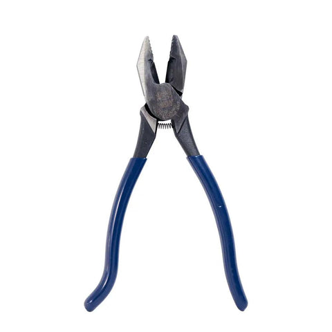 High Leverage Ironworker's Pliers For Twist And Cut Soft Annealed Tie Wire With Hook Bend Handle And Spring Loaded Action Heavy Duty Jaws 46 Percent More Power Made In USA